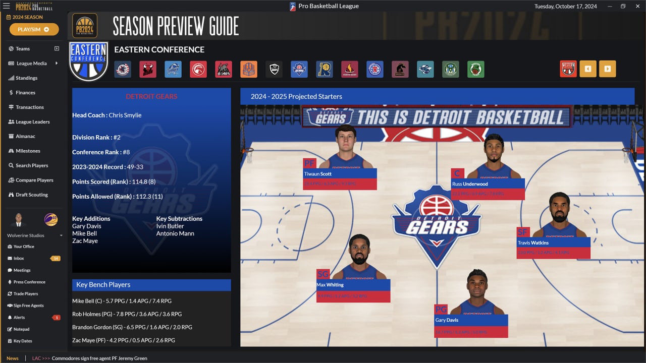 选秀日运动：职业篮球 2024[Draft Day Sports: Pro Basketball 2024] 游戏截图11