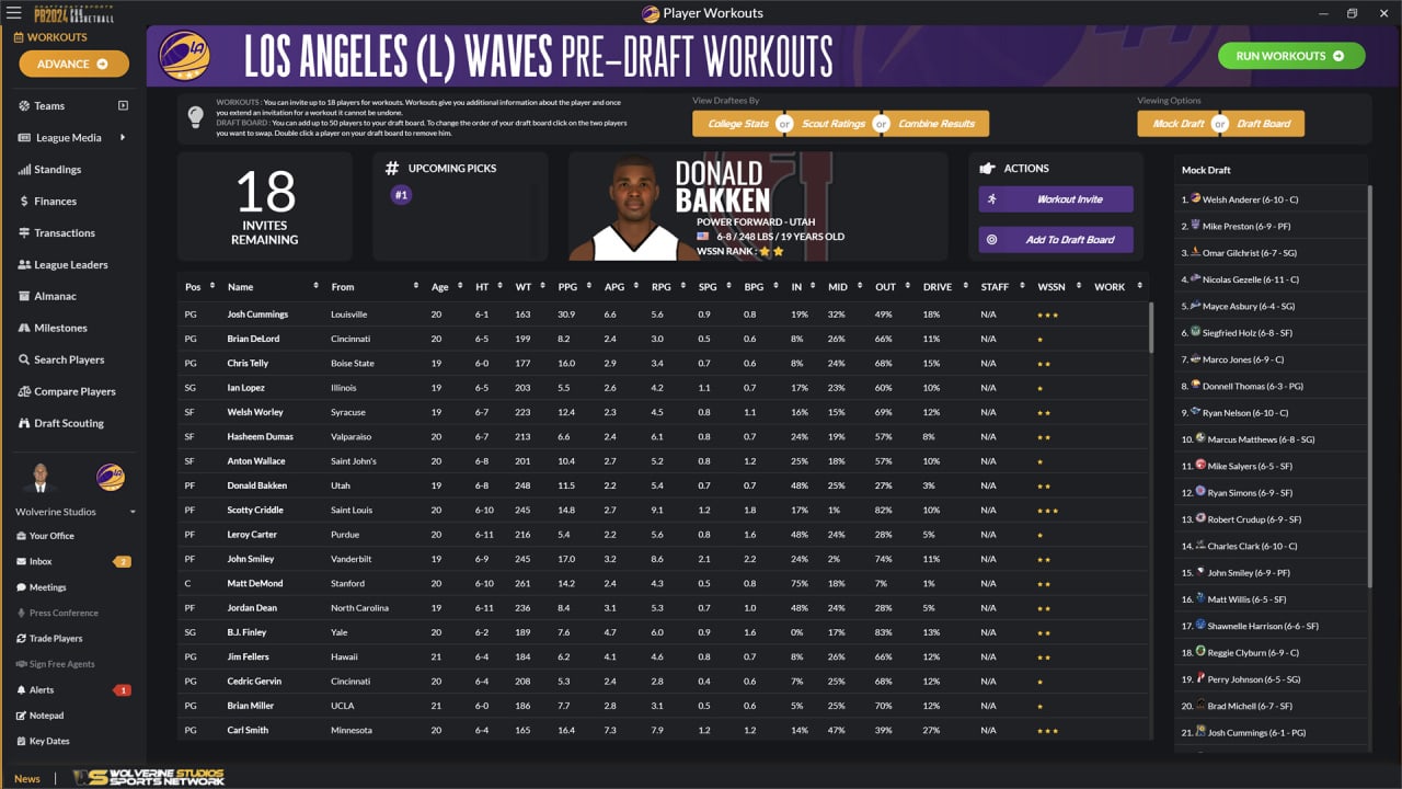 选秀日运动：职业篮球 2024[Draft Day Sports: Pro Basketball 2024] 游戏截图7