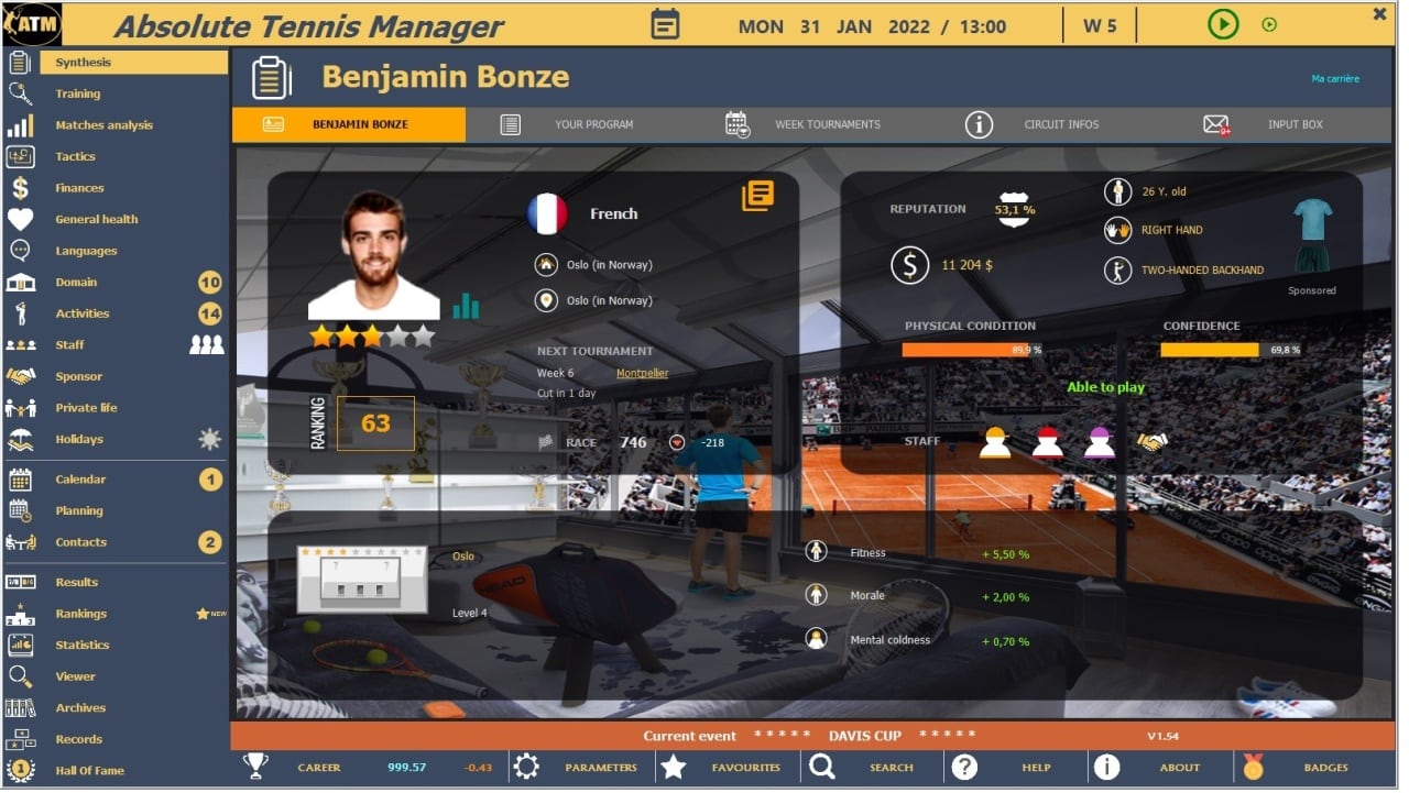 绝对网球经理[Absolute Tennis Manager] 游戏截图2