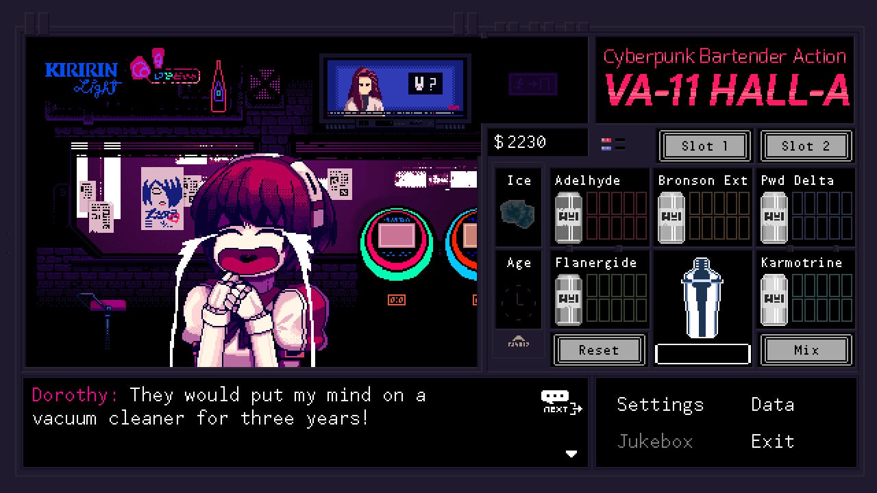 VA-11 Hall-A：赛博朋克调酒师动作[VA-11 Hall-A: Cyberpunk Bartender Action] 游戏截图2