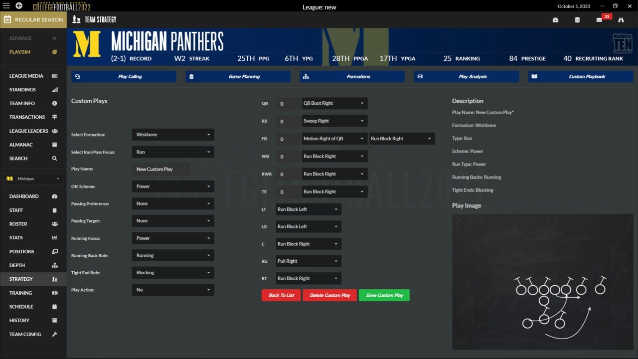 选秀日运动：2022 年大学橄榄球[Draft Day Sports: College Football 2022] 游戏截图8
