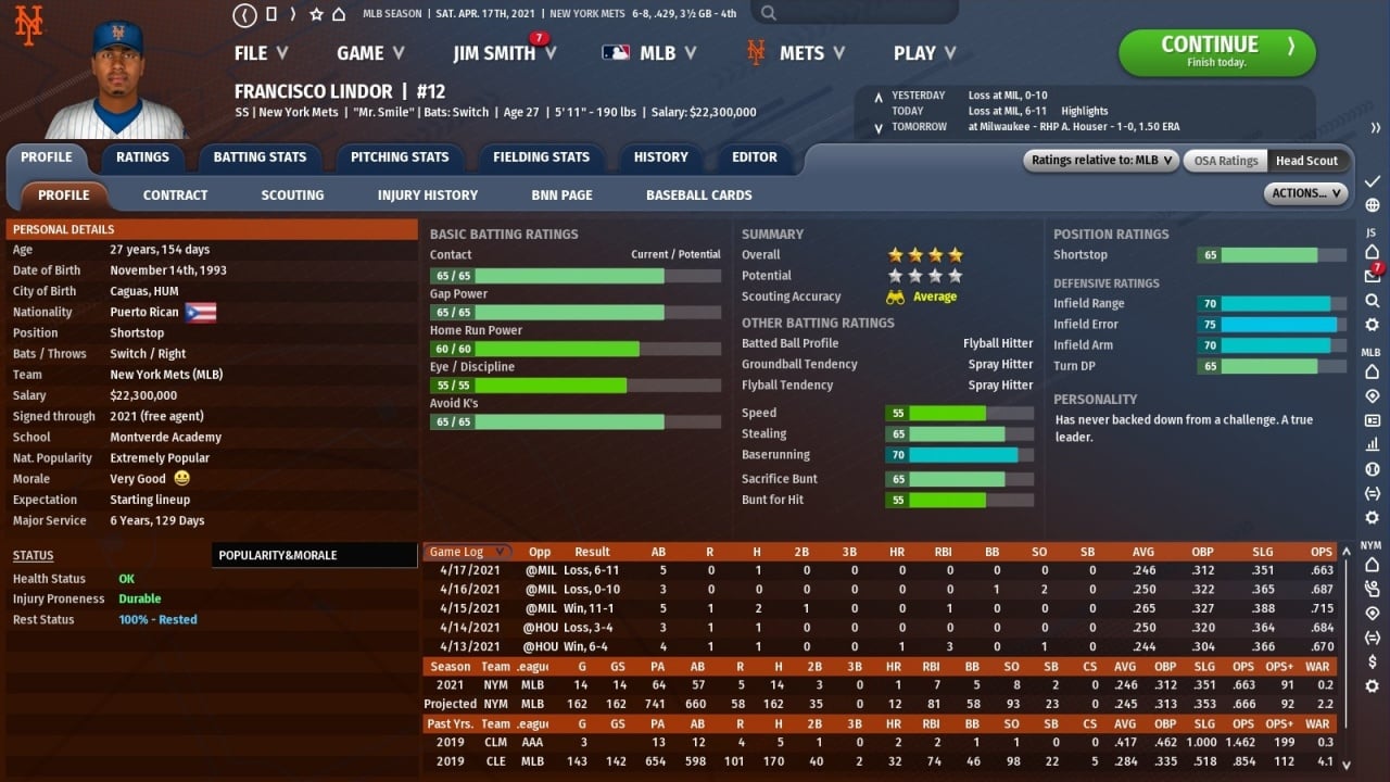 户外棒球 22[Out of the Park Baseball 22] 游戏截图5