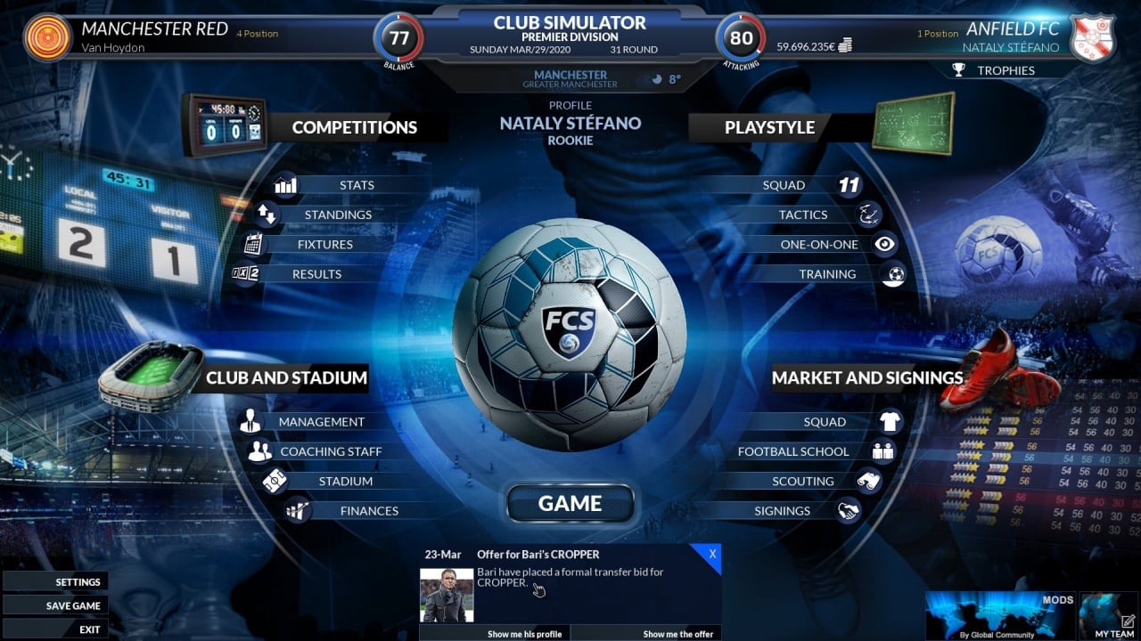 足球俱乐部模拟器[Football Club Simulator] 游戏截图3