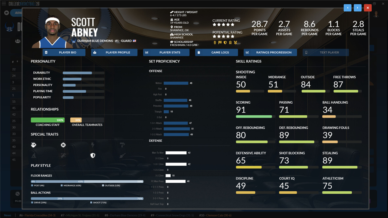 选秀日运动：2026 年大学篮球[Draft Day Sports: College Basketball 2026] 游戏截图4