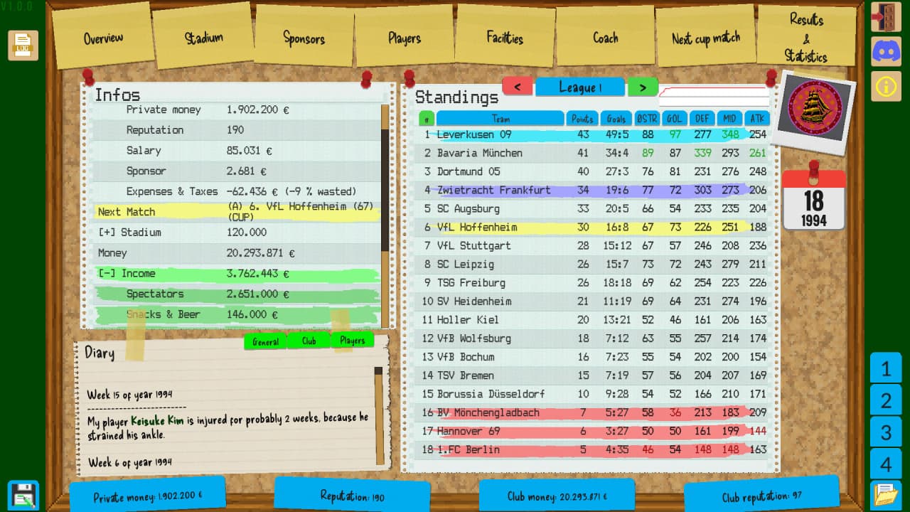 博卡姆的足球经理[Boeckham's Football Manager] 游戏截图6